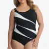 Plus Size Colorblock Helix One Piece Swimsuit