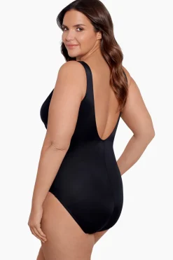 Plus Size Crossover One Piece Swimsuit