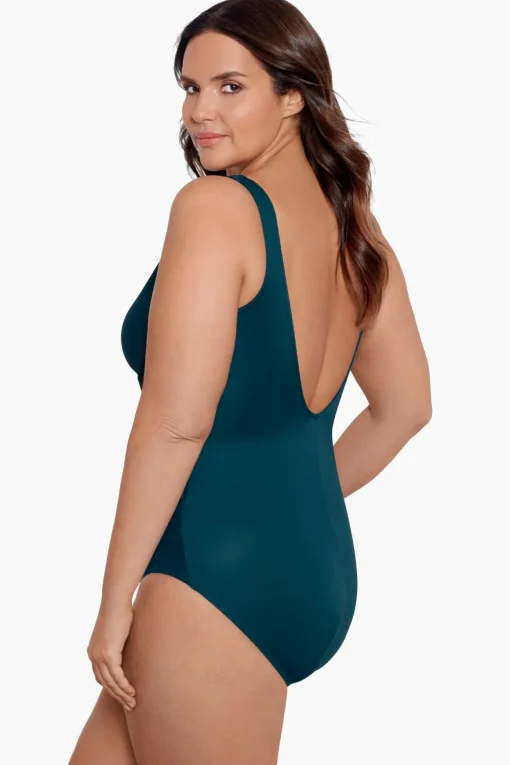 Plus Size Crossover One Piece Swimsuit