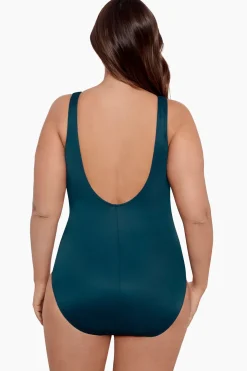 Plus Size Crossover One Piece Swimsuit