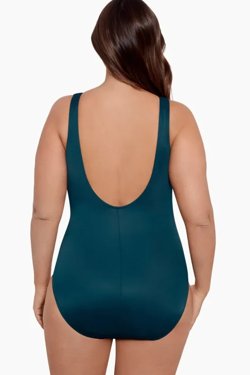 Plus Size Crossover One Piece Swimsuit