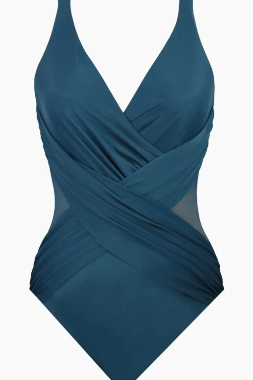 Plus Size Crossover One Piece Swimsuit
