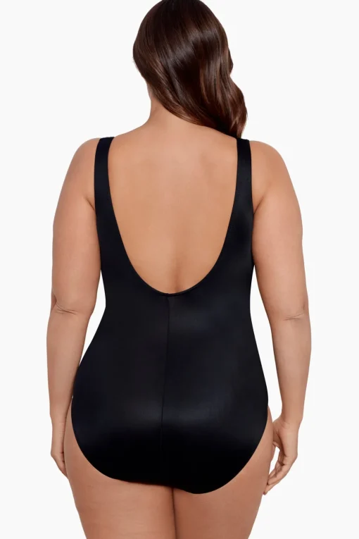Plus Size Crossover One Piece Swimsuit