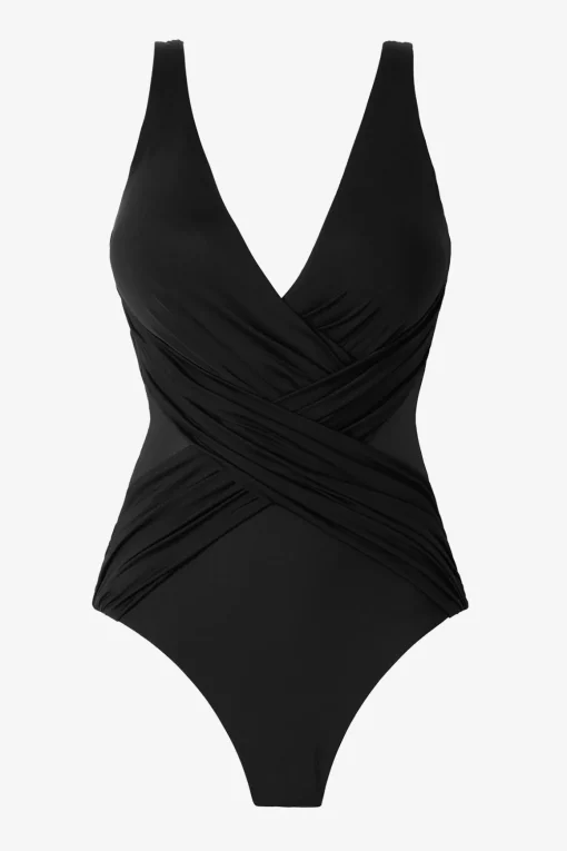 Plus Size Crossover One Piece Swimsuit