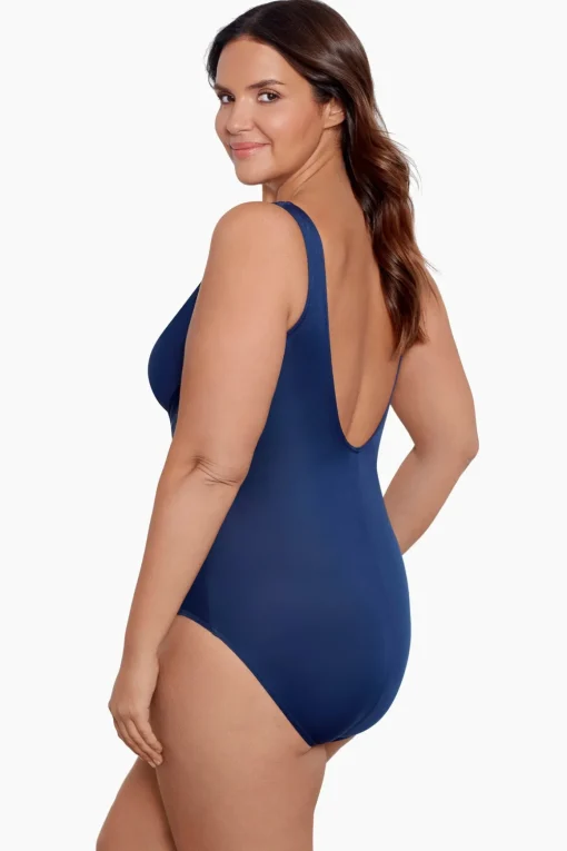 Plus Size Crossover One Piece Swimsuit