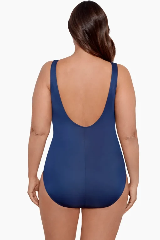 Plus Size Crossover One Piece Swimsuit