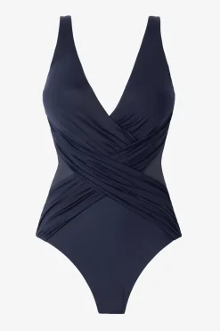 Plus Size Crossover One Piece Swimsuit