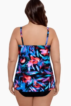 Plus Size Fuego Floral Mirage Tankini Top