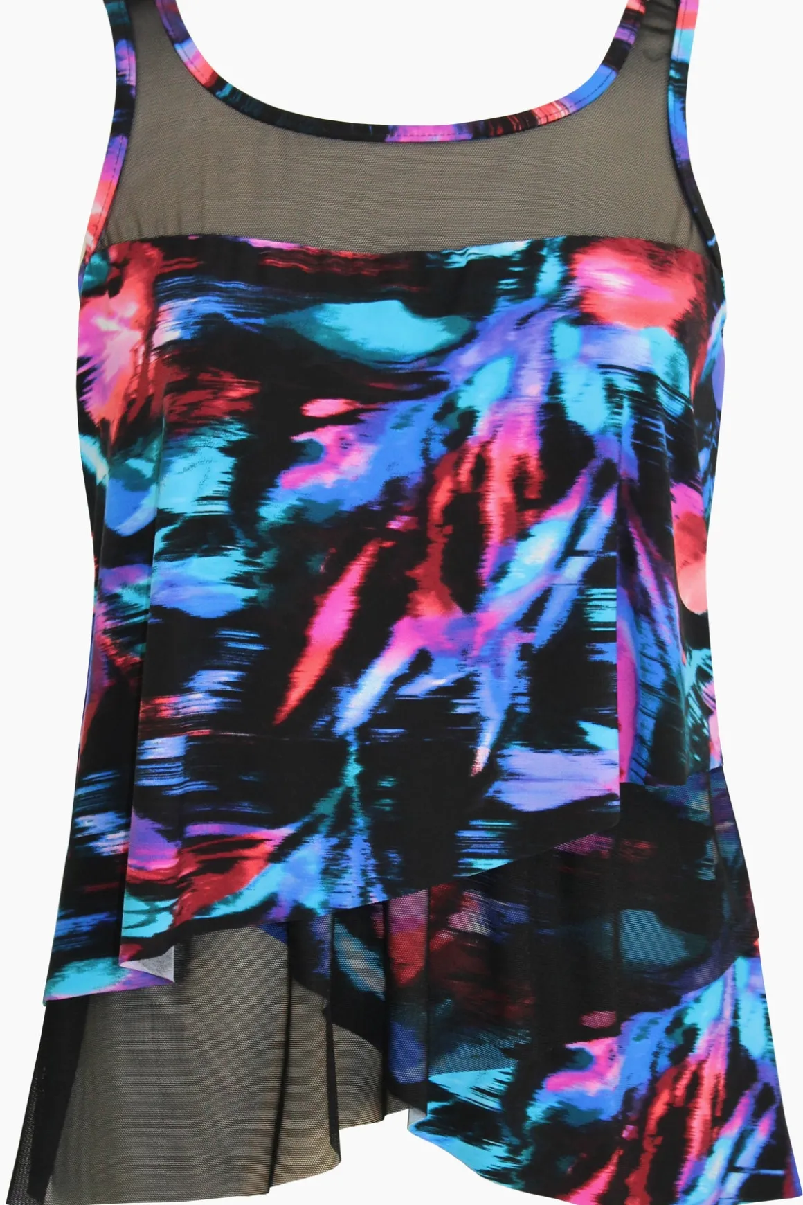 Plus Size Fuego Floral Mirage Tankini Top