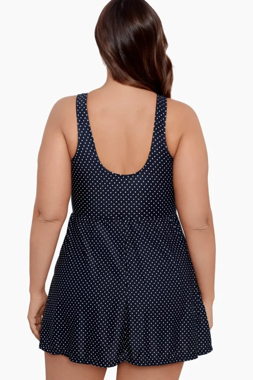 Plus Size Pin Point Marais One Piece Swim Dress