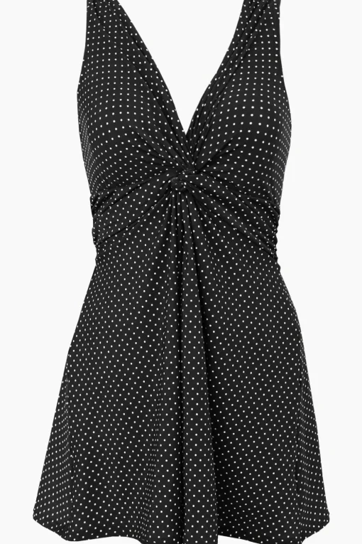 Plus Size Pin Point Marais One Piece Swim Dress