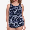 Plus Size Tropica Toile Ursula Tankini Top