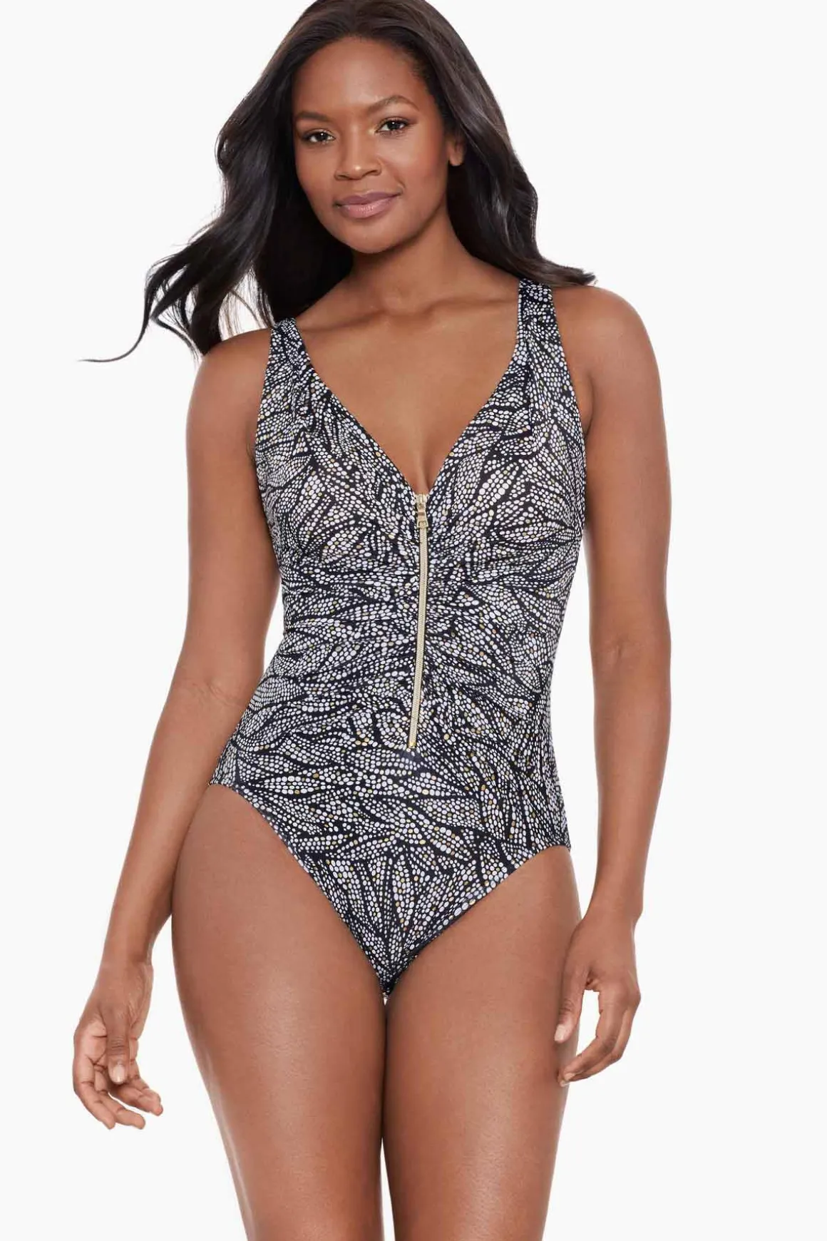Shore Leave Zipt One Piece Swimsuit