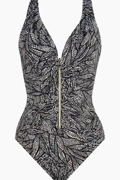 Shore Leave Zipt One Piece Swimsuit